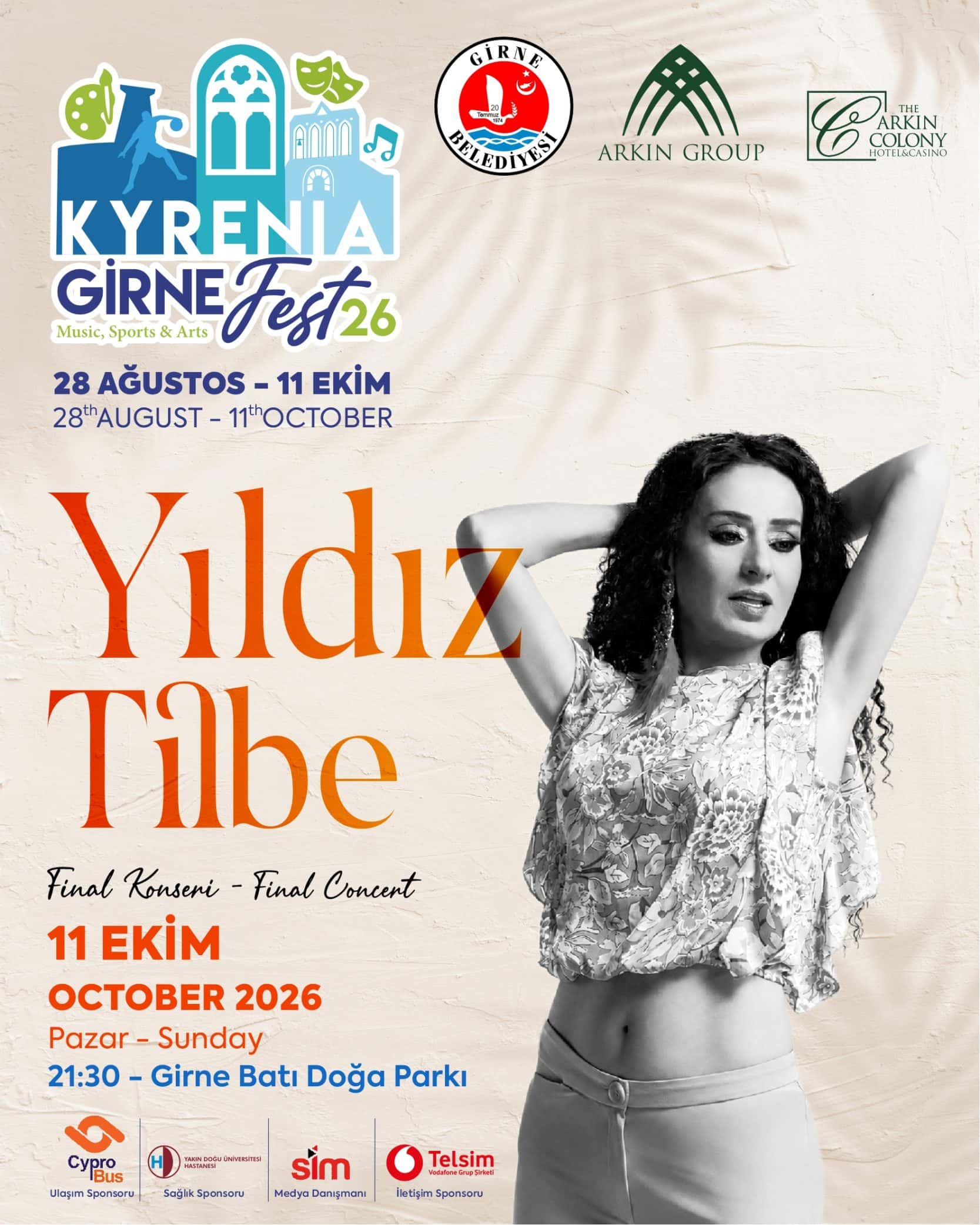 YILDIZ TİLBE X GİRNE FEST26 — Girne Belediyesi Batı Doğa Parkı etkinlik görseli