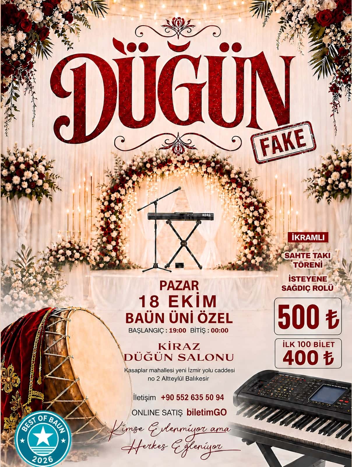 FAKE DÜĞÜN – BAÜN — Kiraz Düğün Salonu, Balıkesir etkinlik görseli