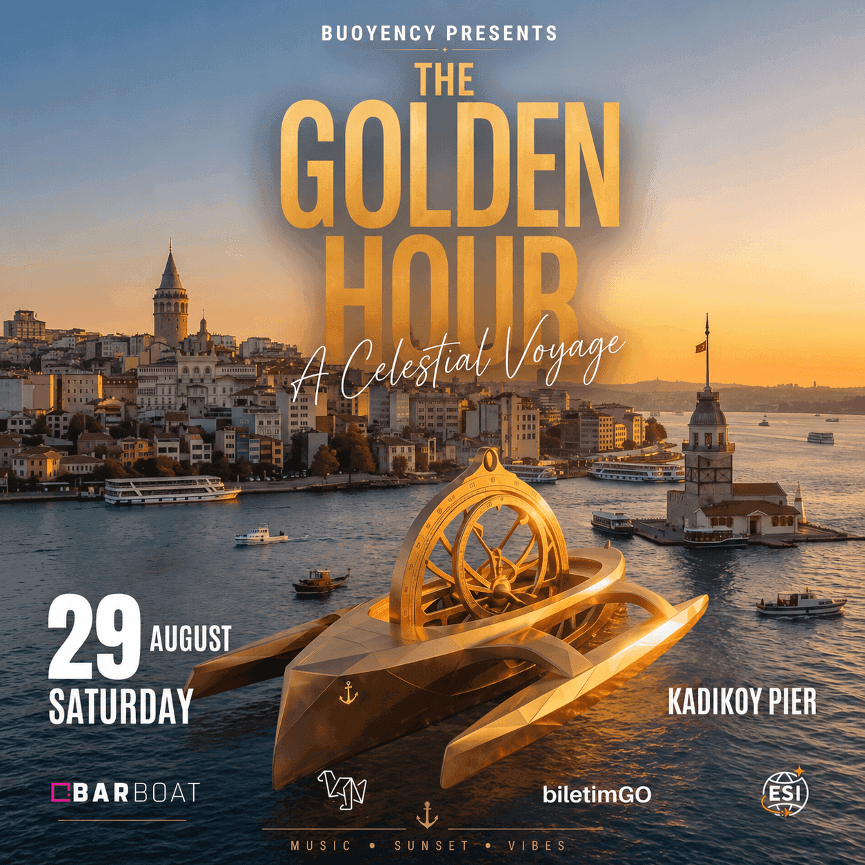 GOLDEN HOUR — BOSPHORUS BOAT PARTY — Kadıköy Pier, İstanbul etkinlik görseli