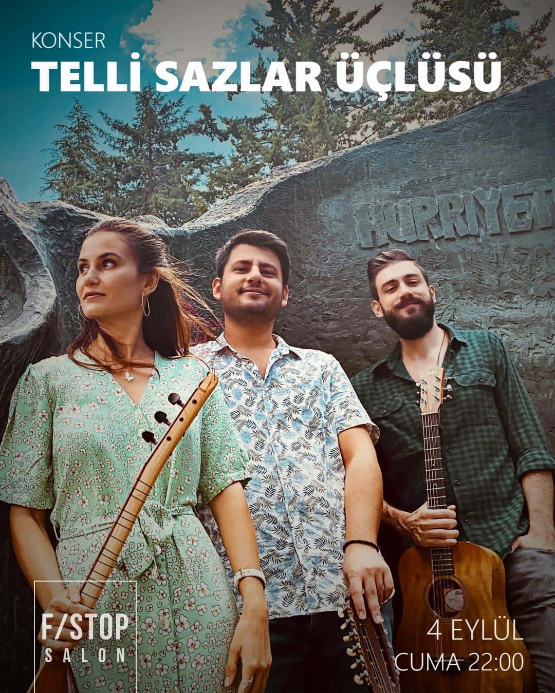 TELLİ SAZLAR ÜÇLÜSÜ — Eskişehir F/Stop Salon etkinlik görseli