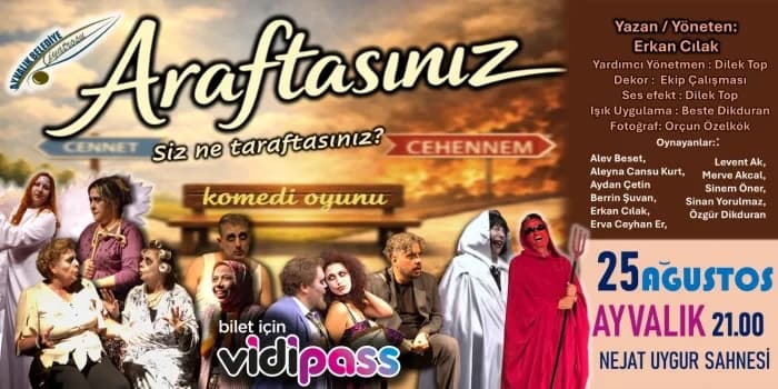 ARAFTASINIZ — Ayvalık Belediyesi Vural Sineması Nejat Uygur Sahnesi (Ayvalık, Balıkesir) etkinlik görseli