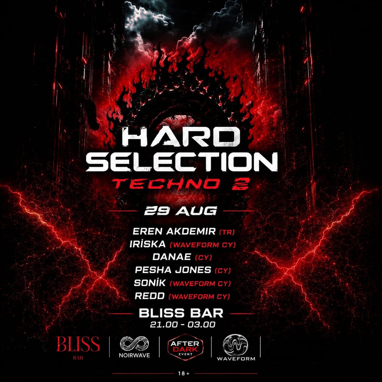 HARD SELECTİON TECHNO II — BLİSS BAR etkinlik afişi