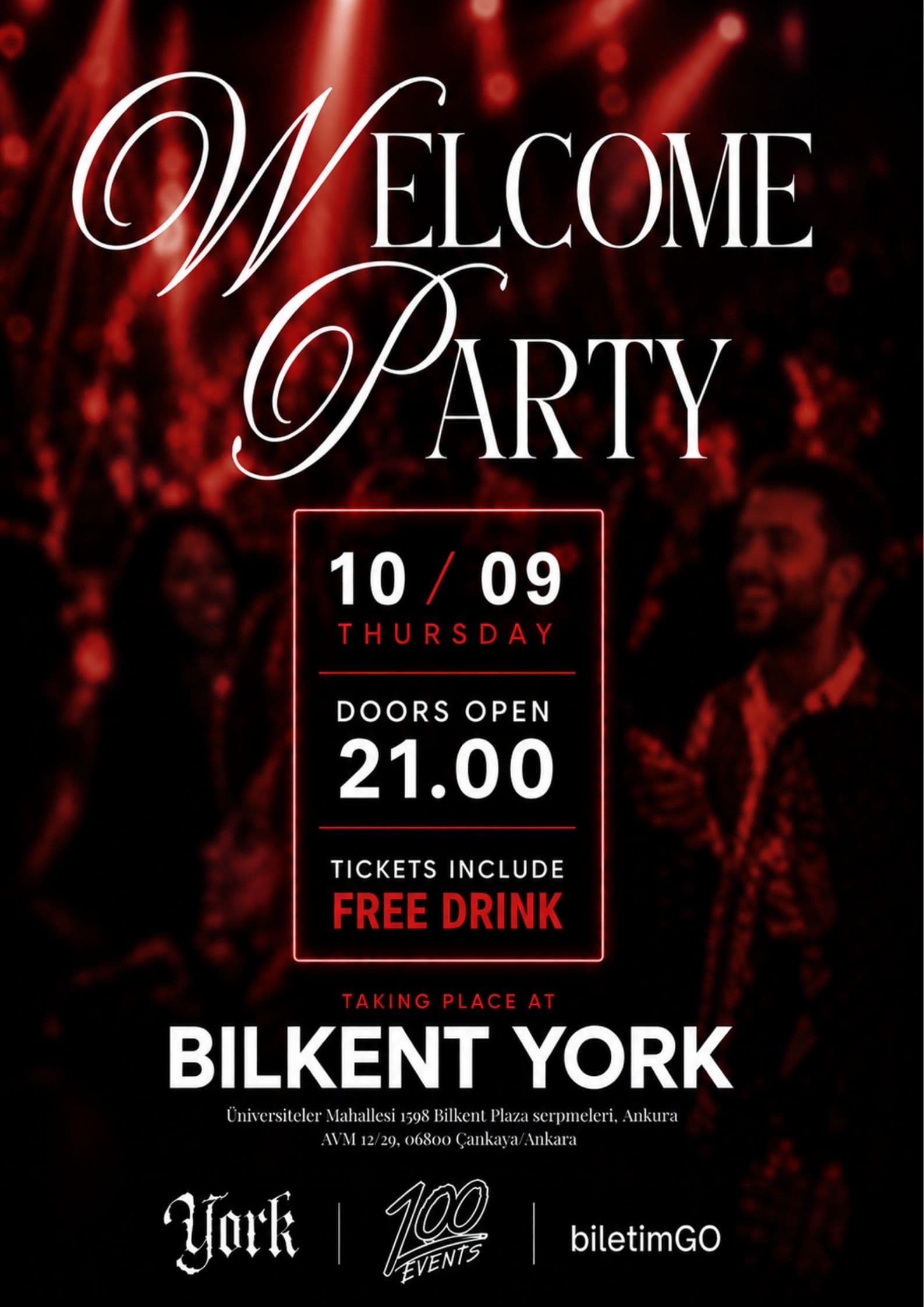 Bilkent Welcome Party — Bilkent York, Ankara etkinlik afişi
