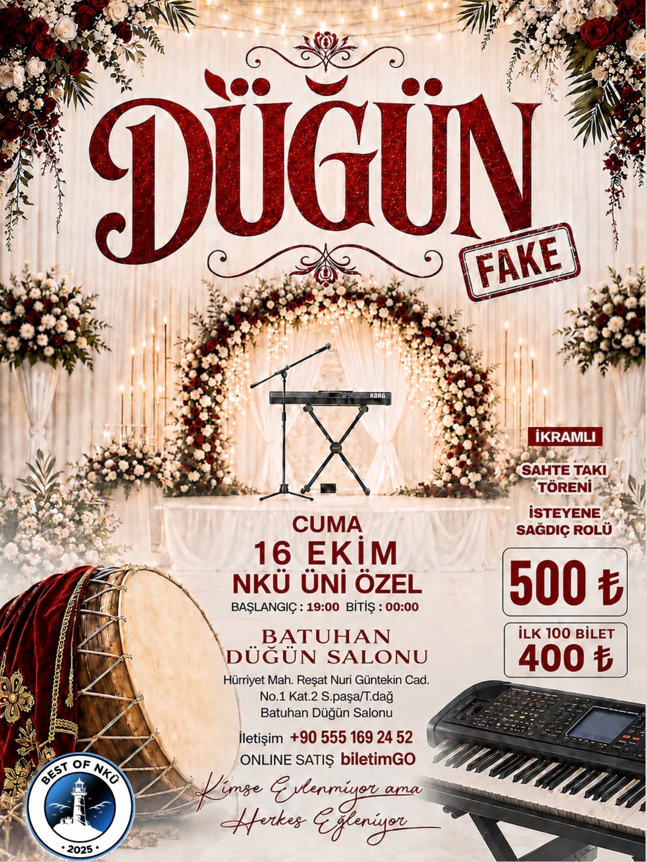 FAKE DÜĞÜN – NKÜ — Batuhan Düğün Salonu, Tekirdağ etkinlik afişi