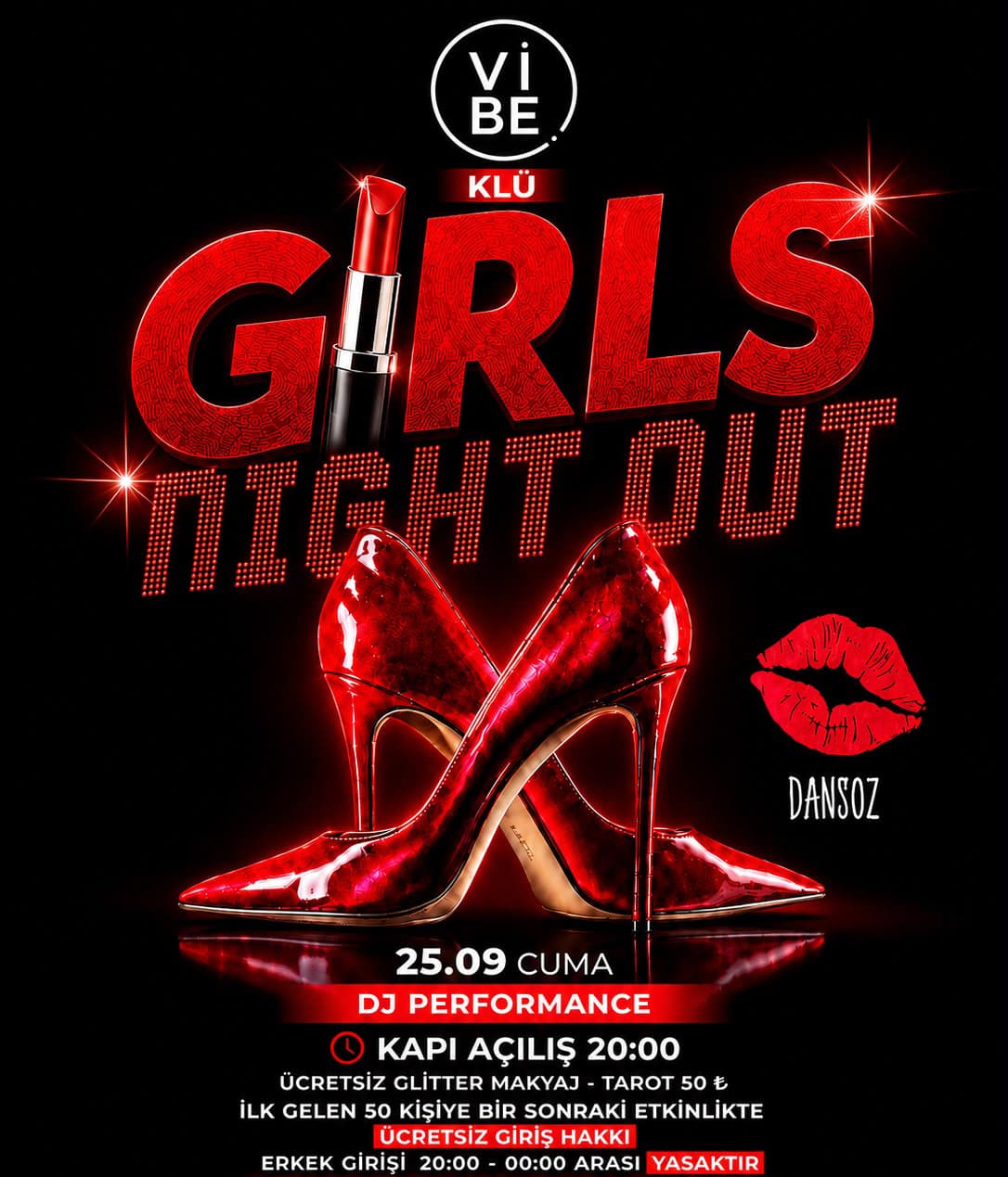 Girls Night Out – KLÜ — Vibe Club Kırklareli etkinlik afişi