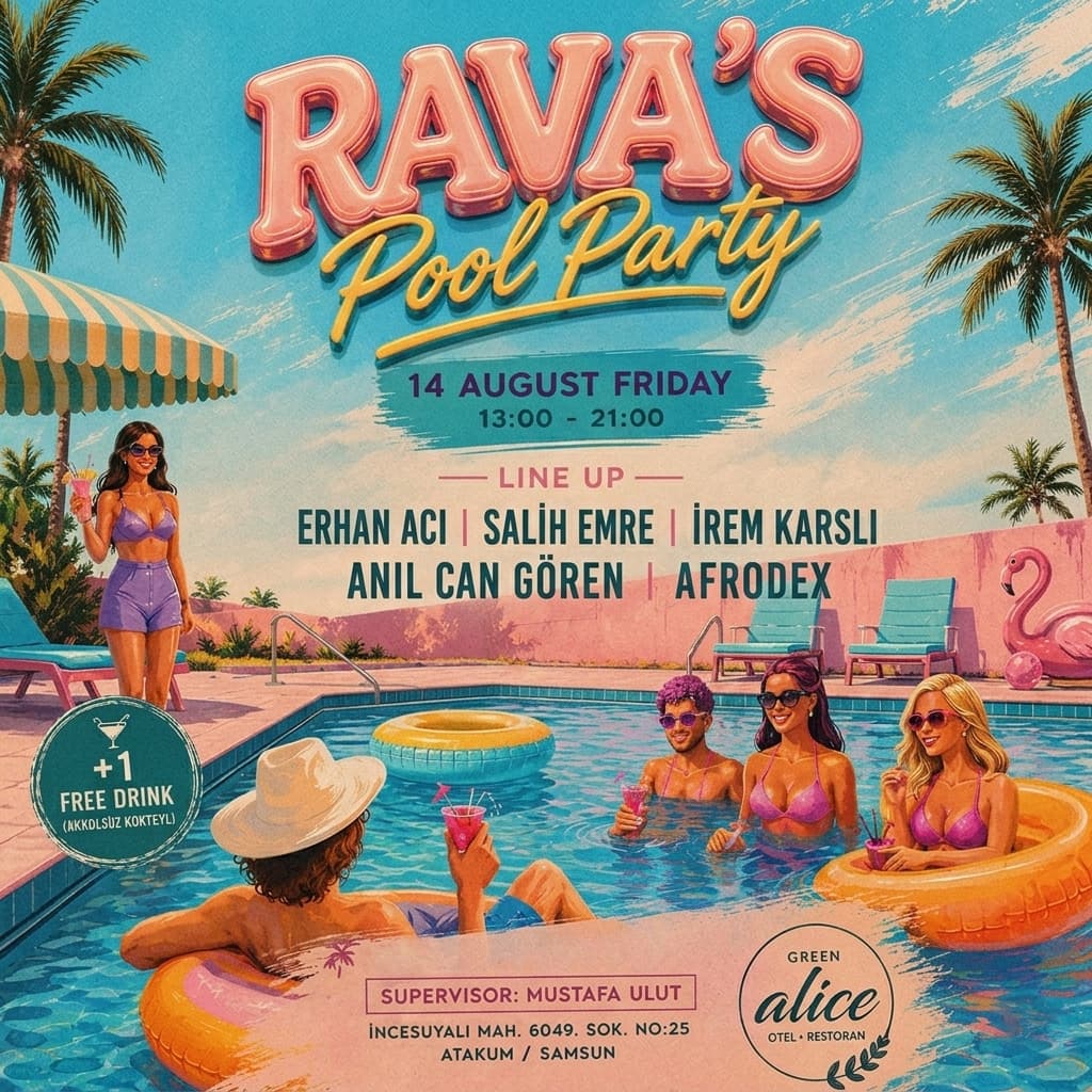 RAVA’S POOL PARTY — Green Alice Park, Samsun etkinlik görseli