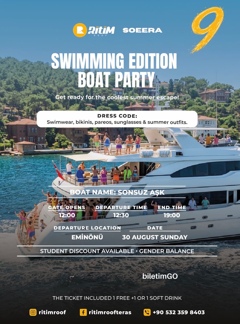 SWIMMING EDITION BOAT PARTY 9 — Sonsuz Aşk Teknesi, İstanbul etkinlik görseli