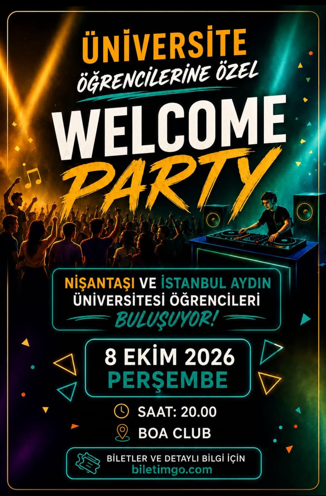 UNIVERSITY WELCOME PARTY — BOA CLUB, İstanbul etkinlik görseli