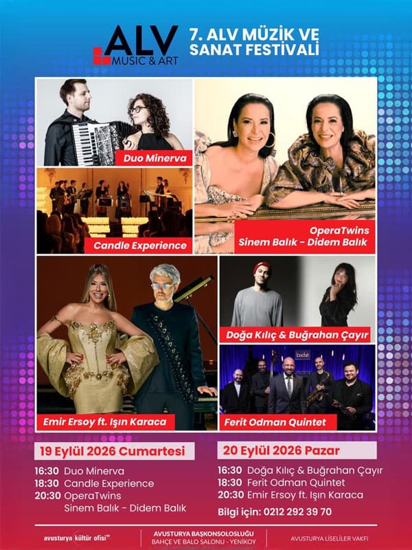 7. ALV Müzik ve Sanat Festivali — Avusturya Başkonsolosluğu, İstanbul etkinlik afişi