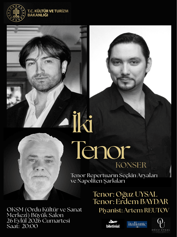 İki Tenor Konseri — Ordu Kültür Sanat Merkezi etkinlik afişi