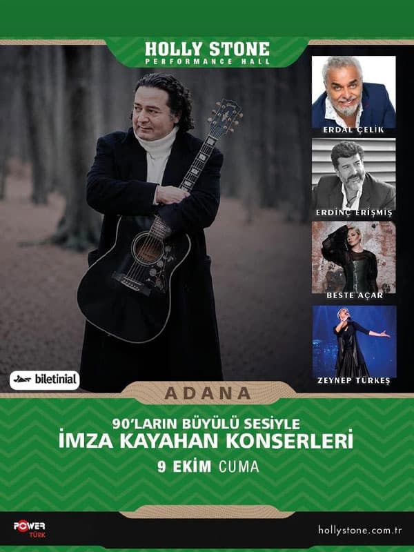 İmza Kayahan Konserleri — Holly Stone Adana etkinlik afişi