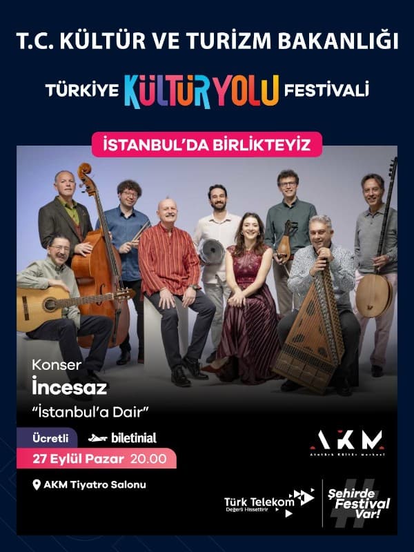 İncesaz ”İstanbul’a Dair” — Atatürk Kültür Merkezi, İstanbul etkinlik afişi