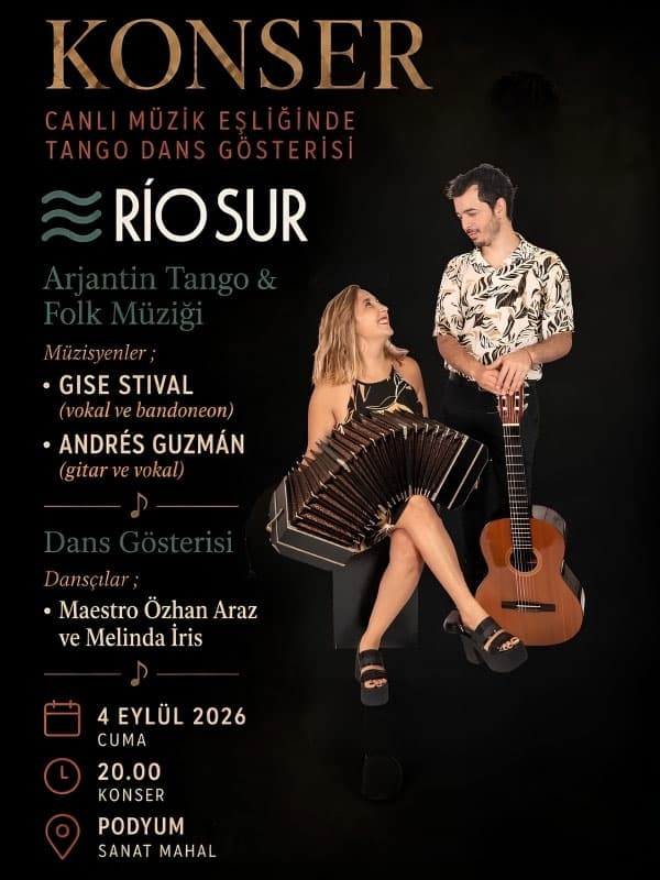 RIO SUR – Arjantin Tango ve Folklorik Müzik Konseri — Bursa Podyum Sanat Mahal etkinlik afişi