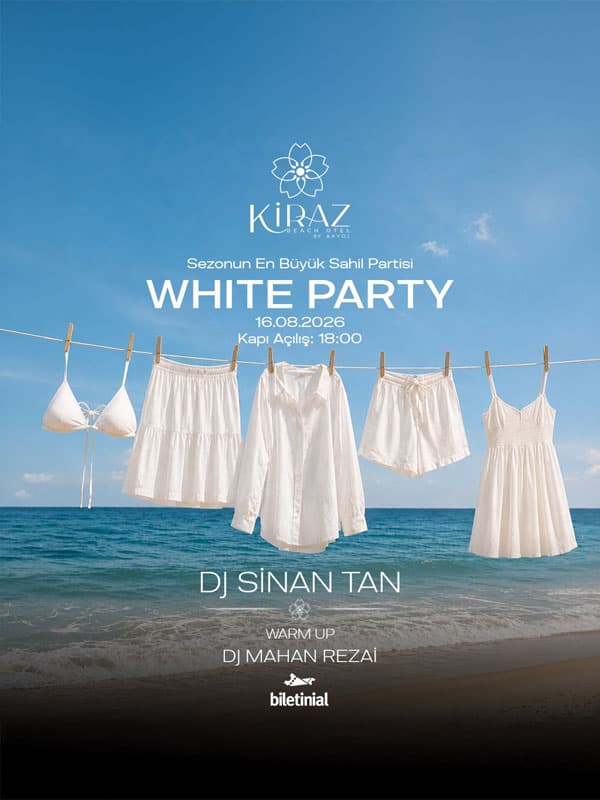 White Party Dj Sinan Tan — Kiraz Beach Otel, Balıkesir etkinlik görseli
