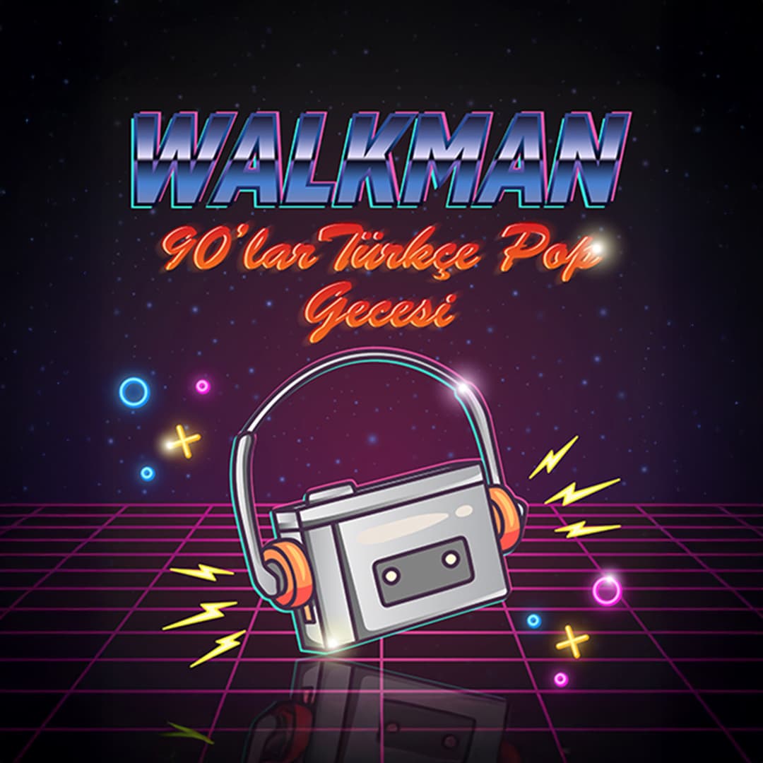 Walkman 90’lar Türkçe Pop Gecesi — Moda Kayıkhane Sokak, İstanbul etkinlik görseli