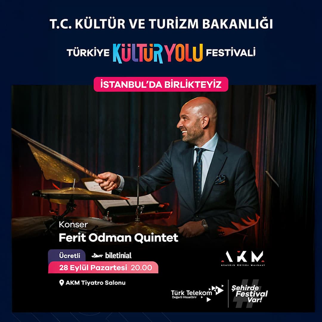 Ferit Odman Quintet — Atatürk Kültür Merkezi, İstanbul etkinlik afişi