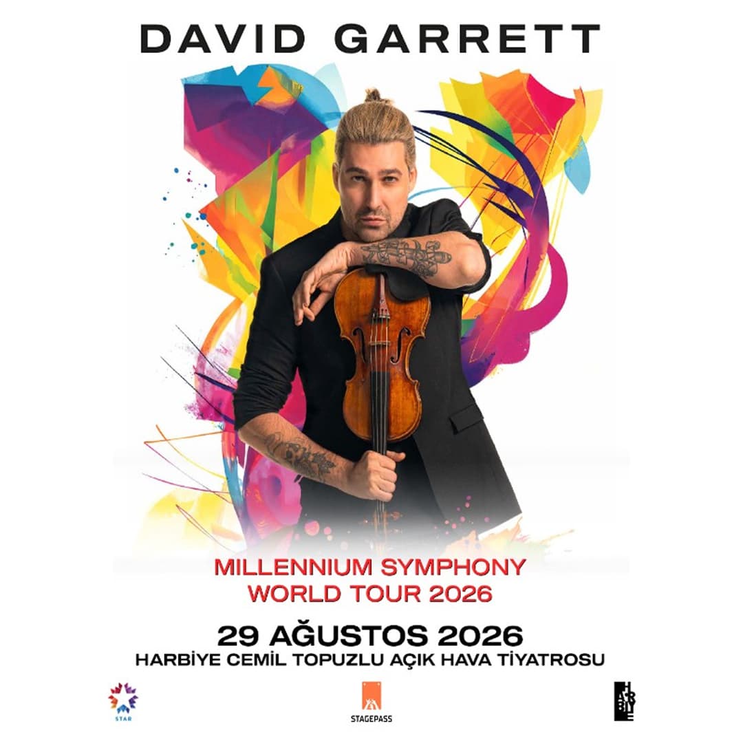 David Garrett: Millennium Symphony Open Air Tour 2026 — Harbiye Cemil Topuzlu Açıkhava Sahnesi ..., İstanbul etkinlik afişi