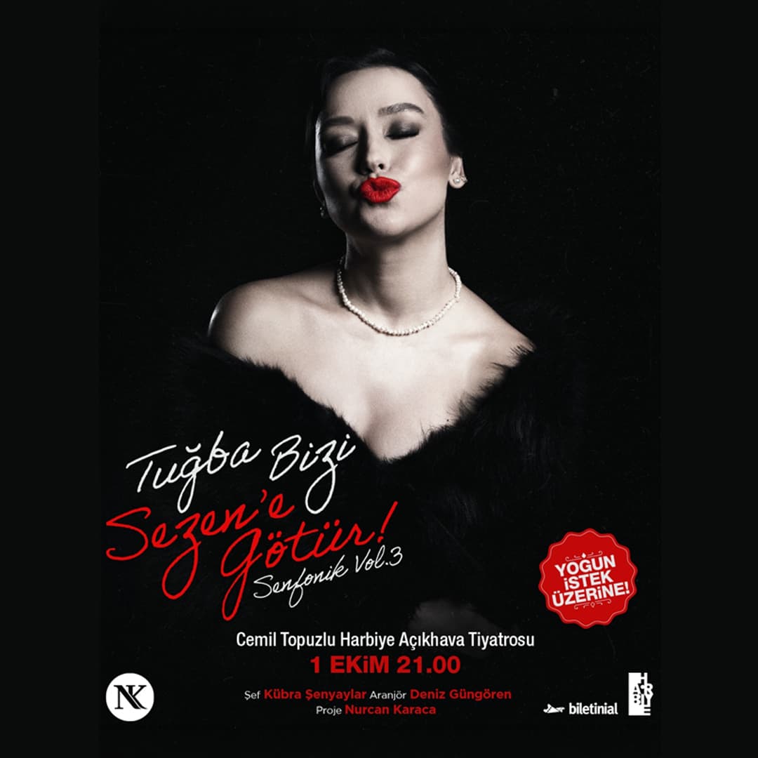 Tuğba Bizi Sezen’e Götür! Senfonik Vol.3 — Harbiye Cemil Topuzlu Açıkhava Sahnesi, İstanbul etkinlik afişi