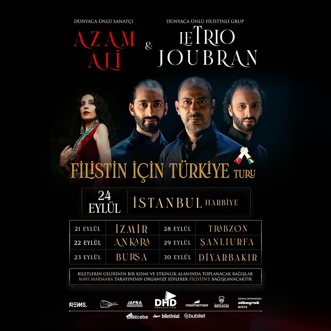 Uluslararası Filistin Dayanışma Gecesi – Le Trio Joubran & Azam — Trabzon KTÜ Atatürk Kültür Merkezi etkinlik görseli