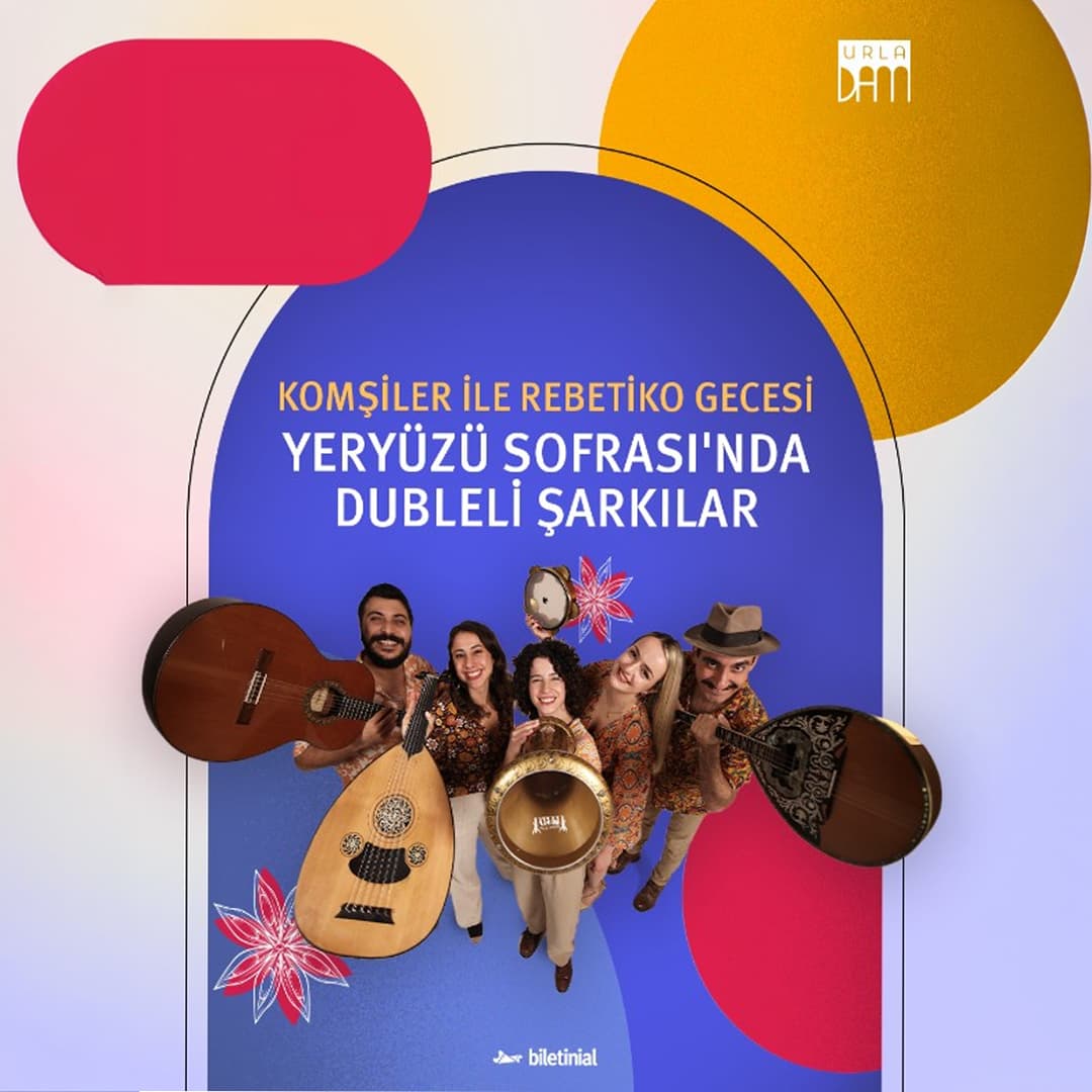 Komşiler Yeryüzü Sofrası’nda Dubleli Şarkılar — Urladam, İzmir etkinlik afişi