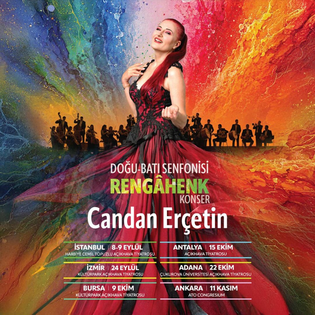Candan Erçetin – Doğu Batı Senfonisi – Rengâhenk Konser — ATO - Congresium Kongre ve Sergi Merkezi, Ankara etkinlik afişi