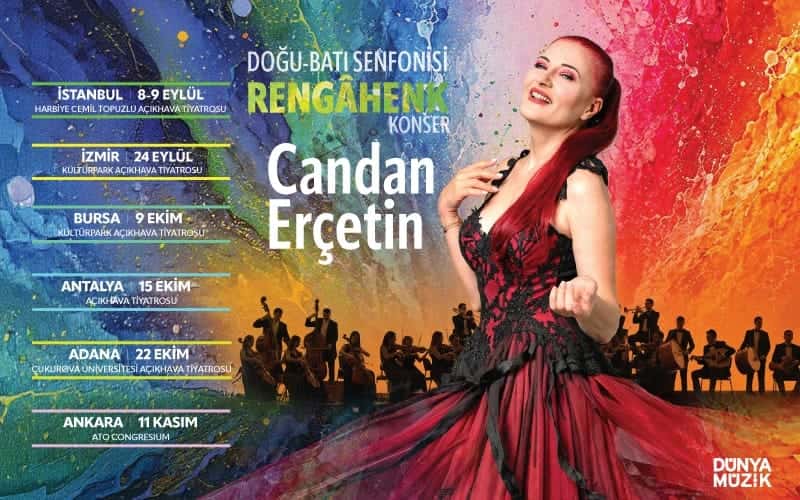 Candan Erçetin – Doğu Batı Senfonisi – Rengâhenk — Bursa Kültürpark Açıkhava Tiyatrosu etkinlik görseli