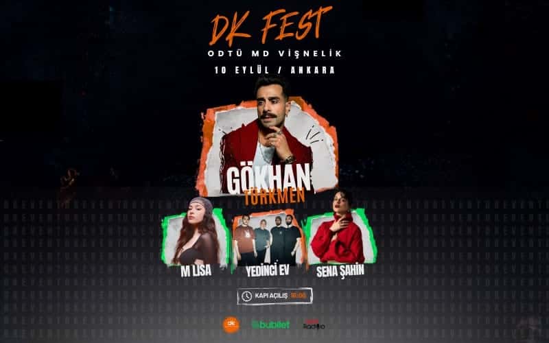 DK FEST – GÖKHAN TÜRKMEN – M LİSA – YEDİNCİ EV – SENA ŞAHİN — ODTÜ MD Vişnelik, Ankara etkinlik görseli