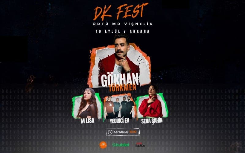 DK FEST – GÖKHAN TÜRKMEN – M LİSA – YEDİNCİ EV – SENA ŞAHİN — ODTÜ MD Vişnelik, Ankara etkinlik görseli