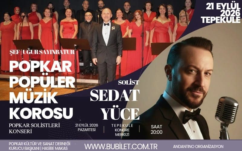 Popkar Popüler Müzik Korosu — Tepekule Kültür ve Kongre Merkezi, İzmir etkinlik afişi