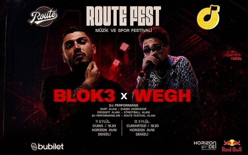 Route Fest – Blok3 & Wegh — Horizon Garden AVM, Denizli etkinlik görseli