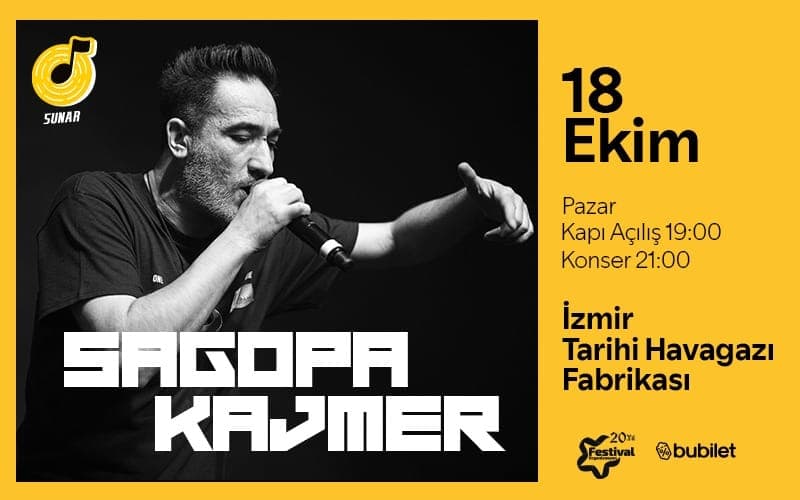 Sagopa Kajmer — Alsancak Tarihi Havagazı Fabrikası, İzmir etkinlik afişi