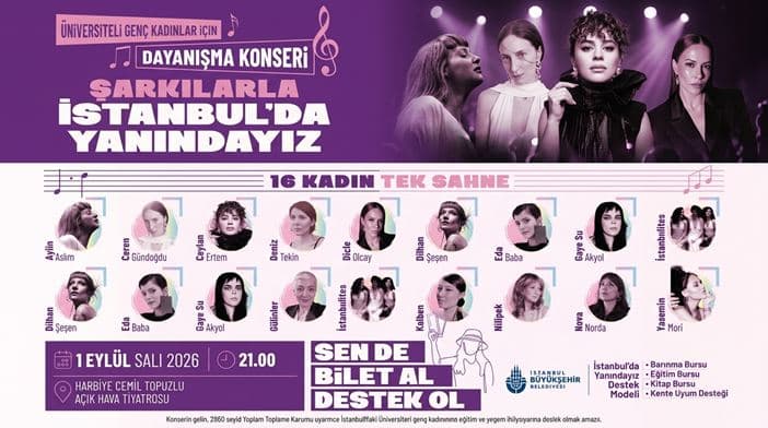 Şarkılarla İstanbul’da Yanındayız — Harbiye Cemil Topuzlu Açıkhava Tiyatrosu, İstanbul etkinlik afişi
