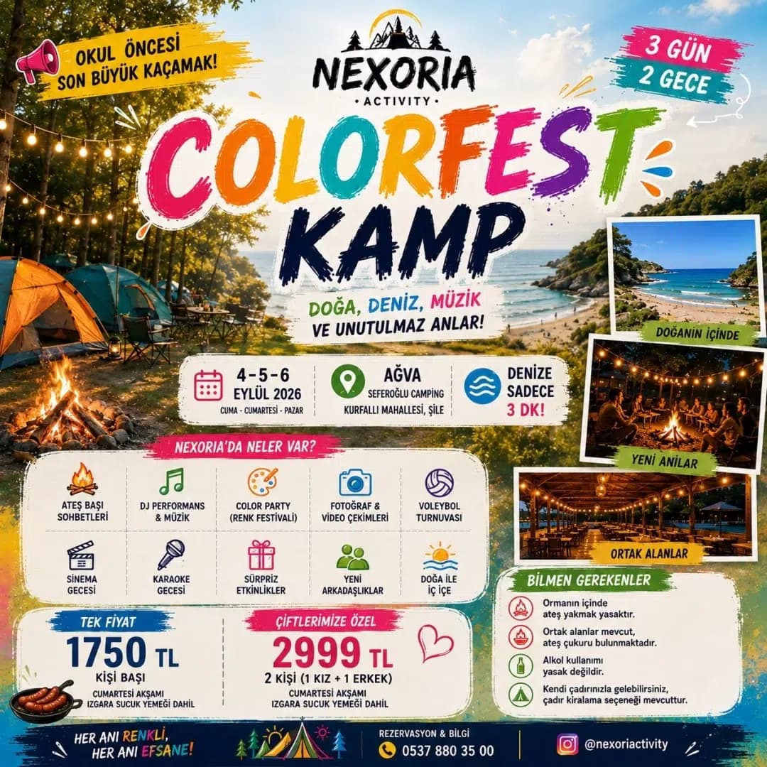 COLORFEST KAMP — Ağva Seferoğulları Kamping, Iğdır etkinlik afişi