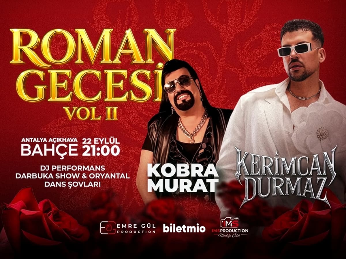 Kerimcan Durmaz & Kobra Murat (Roman Gecesi VOL 2) — Antalya Bahçe etkinlik görseli