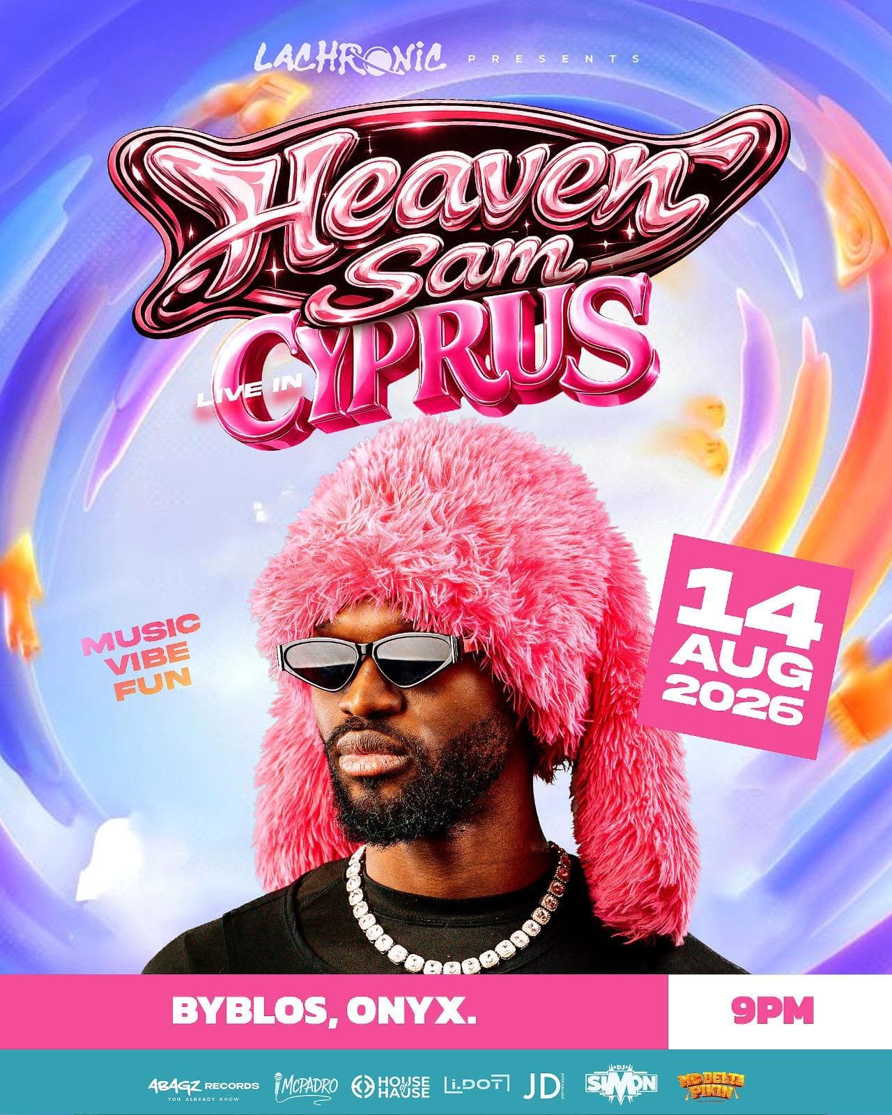 HEAVEN SAM LIVE IN CYPRUS — Club Byblos / Rocks Hotel etkinlik afişi