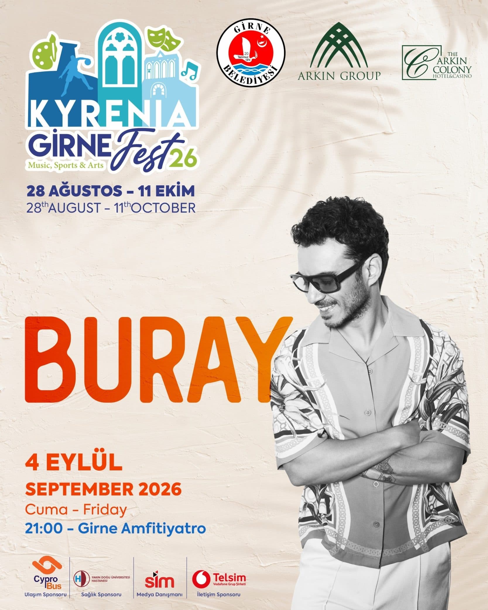 BURAY X GİRNEFEST26 — Girne Amfi Tiyatro etkinlik afişi