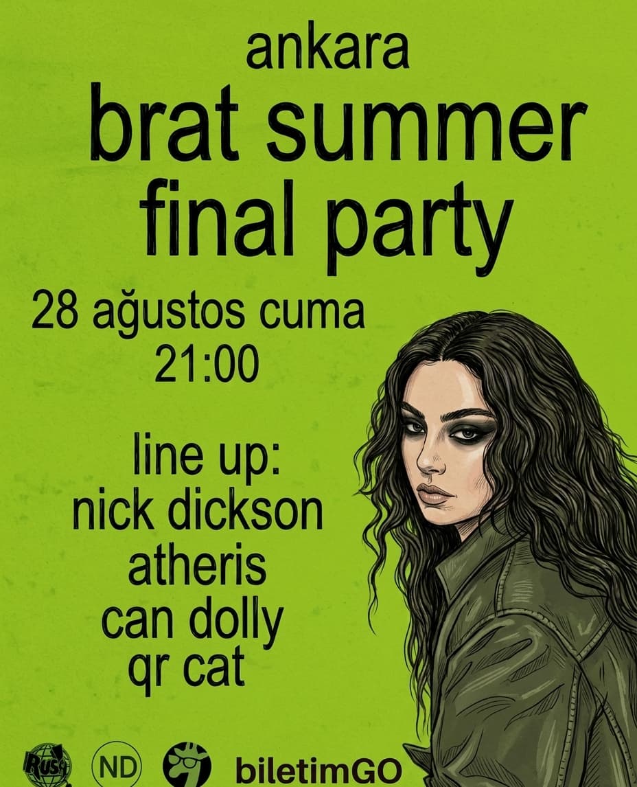 BRAT SUMMER ANKARA FINAL PARTY — Zürafa PSM, Ankara etkinlik afişi