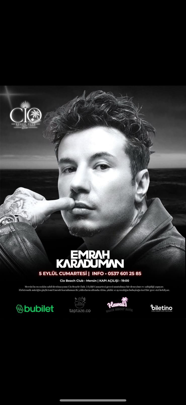 EMRAH KARADUMAN İLE YAZA VEDA PARTİSİ — CİO Beach Club, Mersin etkinlik görseli