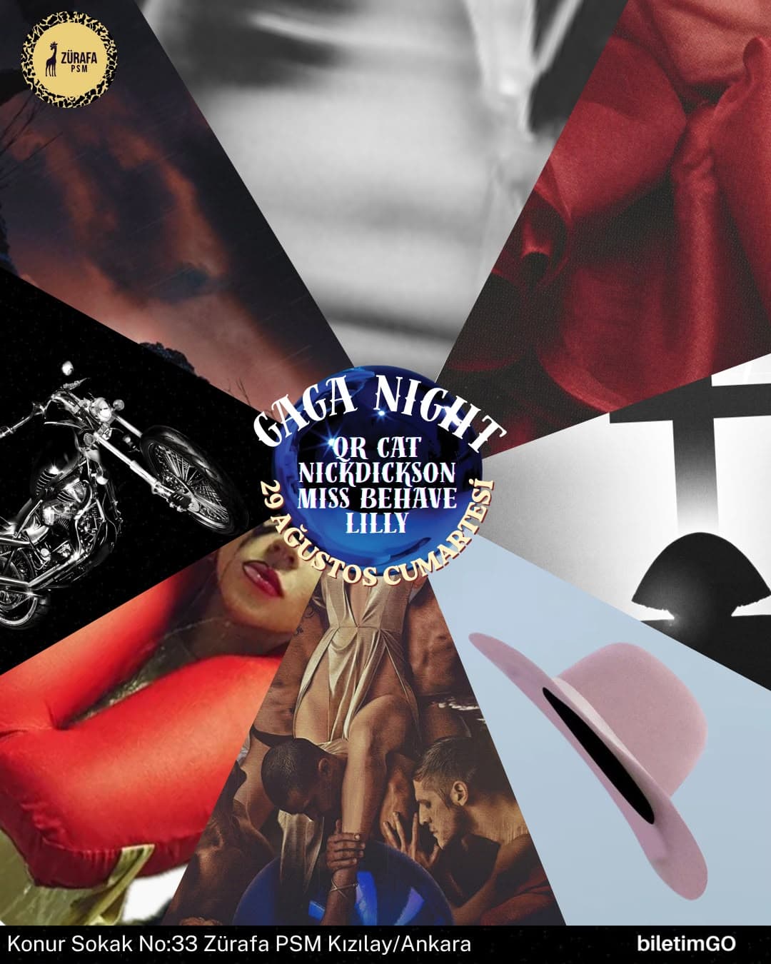 Gaga Night — Zürafa PSM, Ankara etkinlik afişi