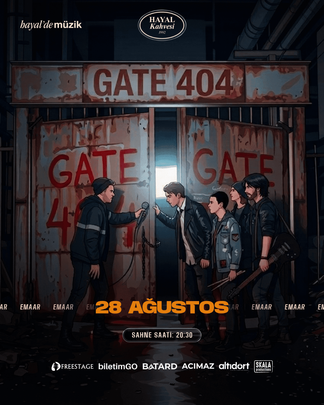 GATE 404 KONSERİ — Hayal Kahvesi Emaar, İstanbul etkinlik afişi