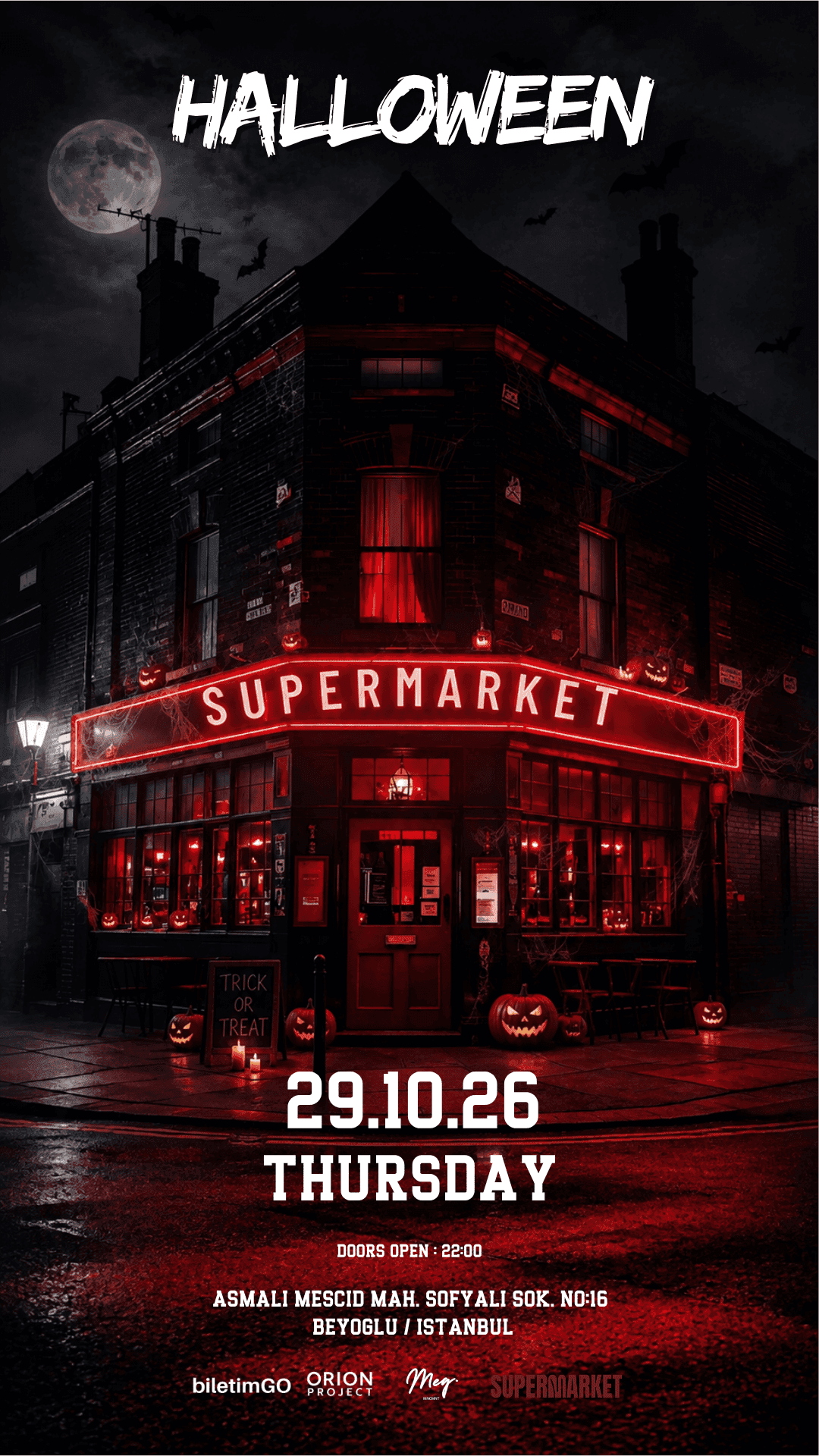 HALLOWEEN SUPERMARKET — Supermarket İstanbul Club etkinlik afişi
