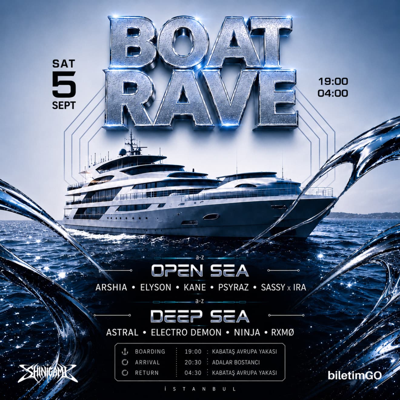 ISTANBUL BOAT RAVE — İSTANBUL KABATAŞ AVRUPA YAKASI etkinlik afişi