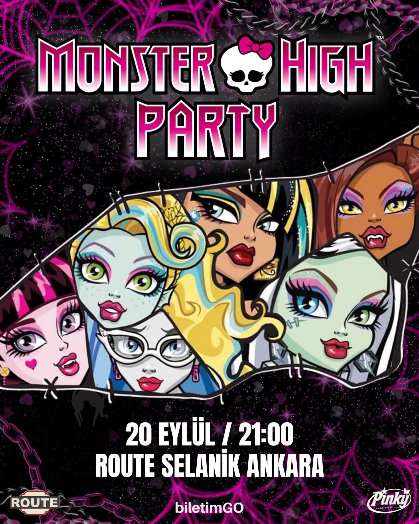 MONSTER HIGH PARTY (ANKARA) — Route Selanik Ankara etkinlik afişi