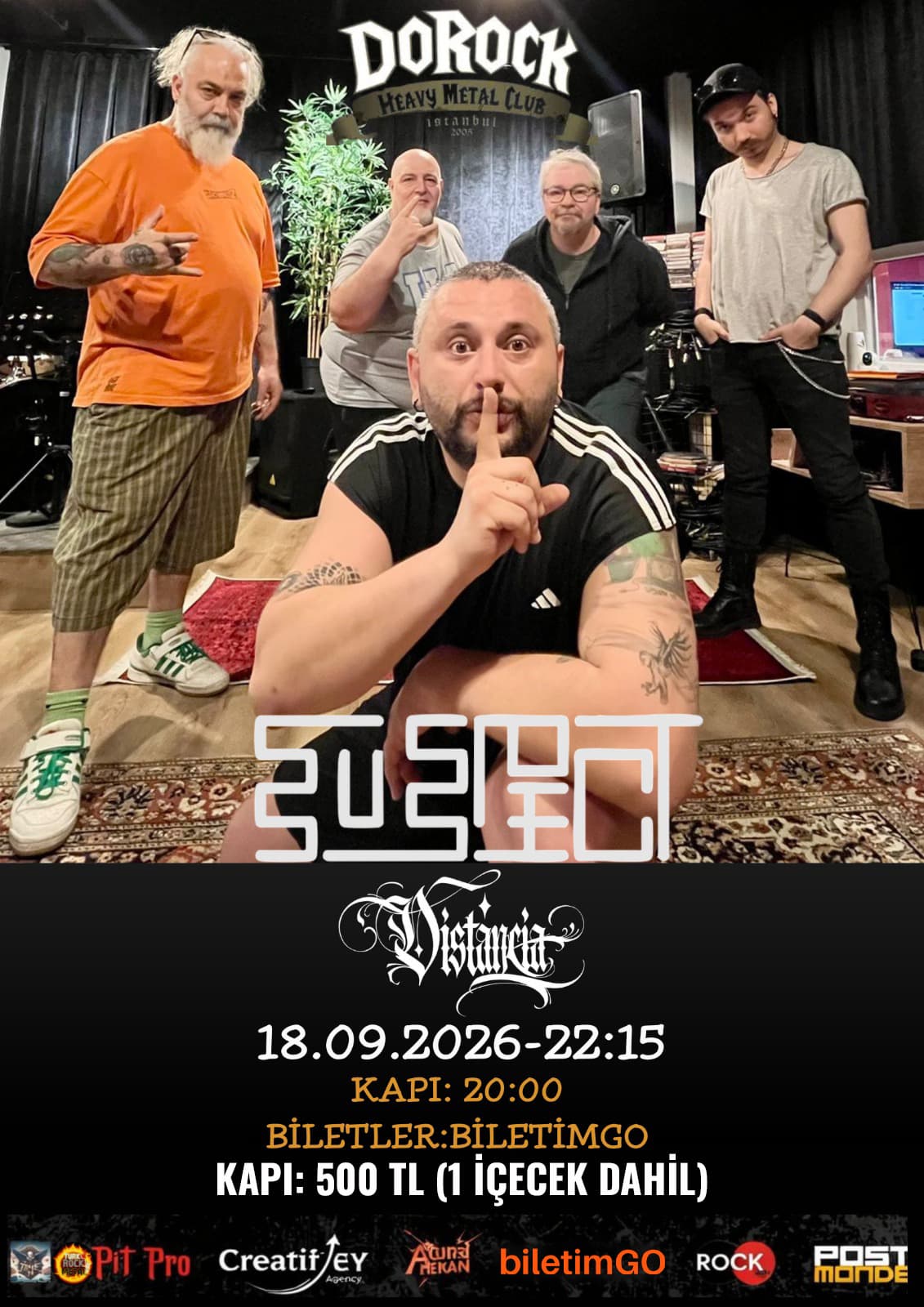SUSPECT — Dorock Heavy Metal Club, İstanbul etkinlik afişi