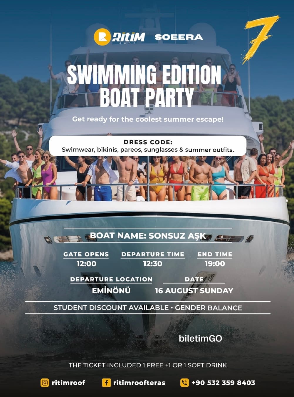 SWIMMING EDITION BOAT PARTY 7 — Sonsuz Aşk Teknesi, İstanbul etkinlik görseli