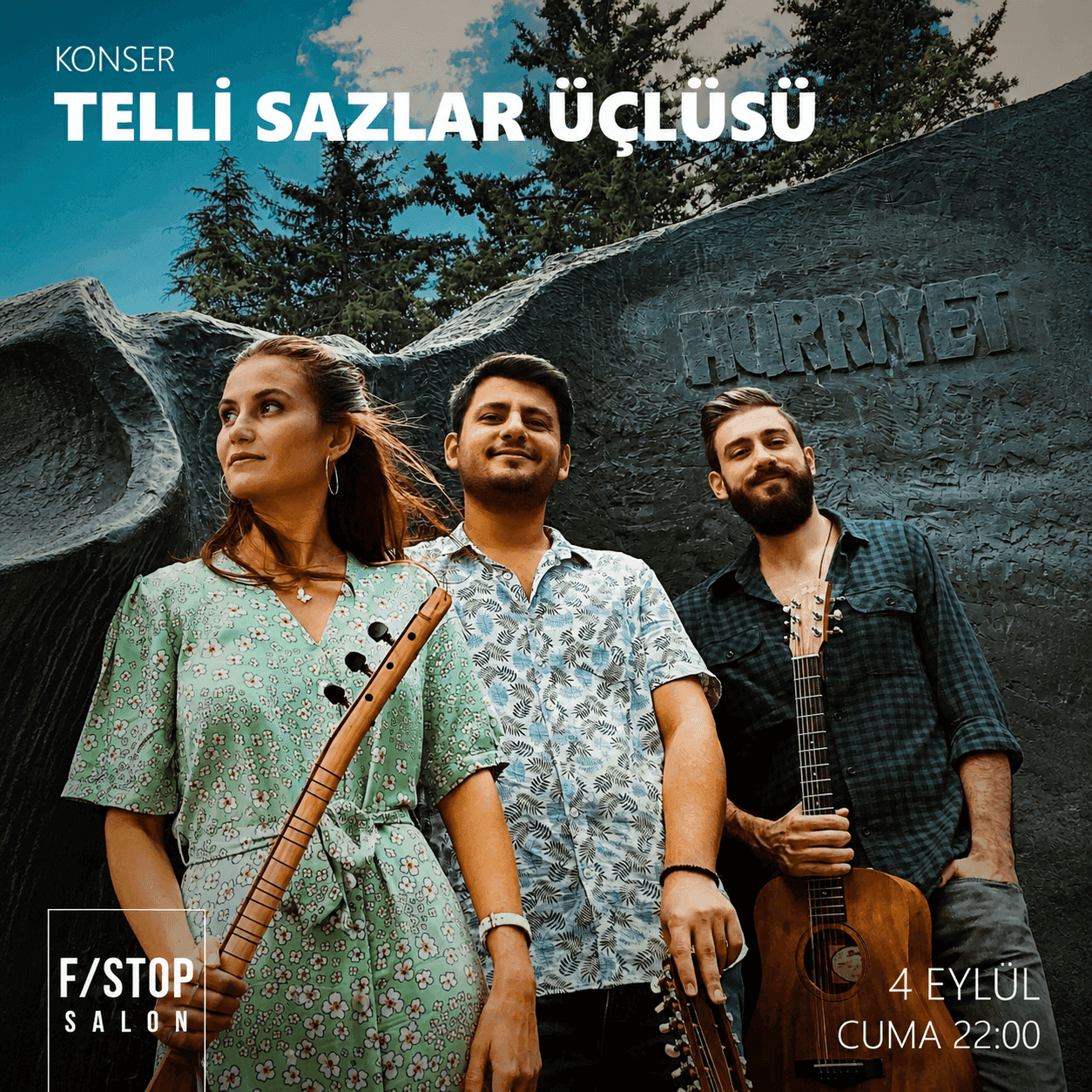 TELLİ SAZLAR ÜÇLÜSÜ — Eskişehir F/Stop Salon etkinlik görseli