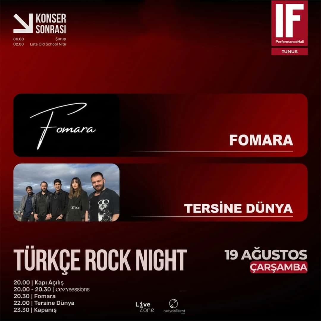 TÜRKÇE ROCK NIGHT (IF Performance Tunus) — IF Performance Hall Ankara etkinlik görseli