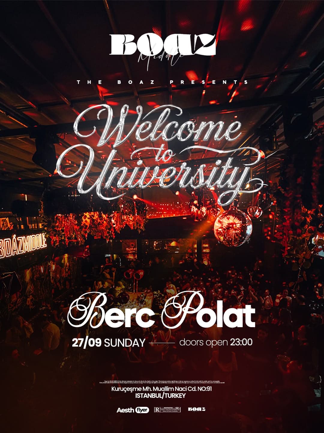 UNIVERSITY WELCOME PARTY — Boaz Middle, İstanbul etkinlik afişi