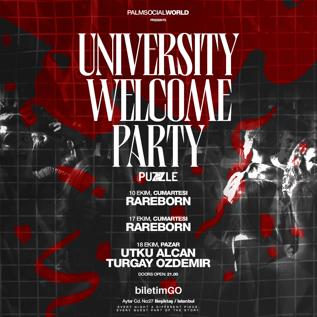 UNIVERSITY WELCOME PARTY — Puzzle Istanbul, İstanbul etkinlik afişi