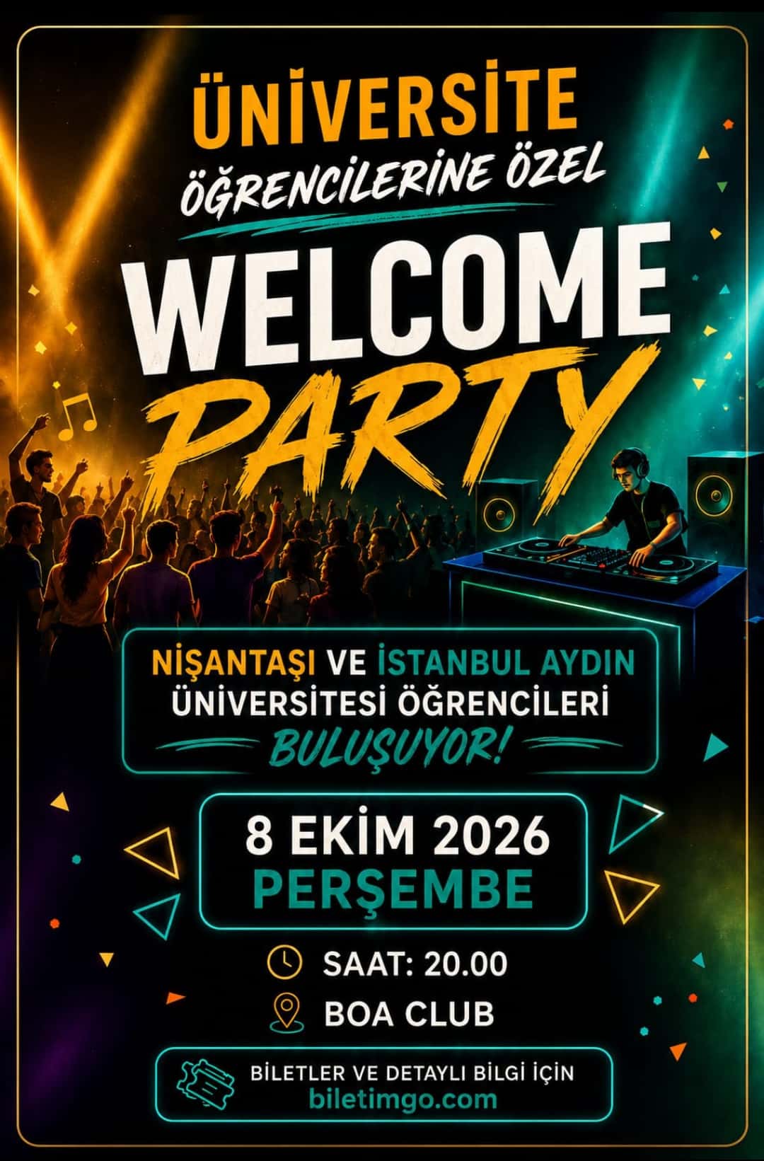 UNIVERSITY WELCOME PARTY — BOA CLUB, İstanbul etkinlik görseli